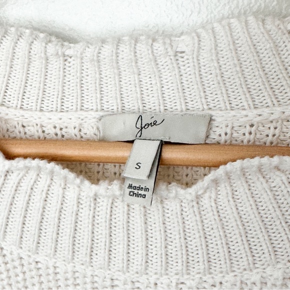 Joie Anthropologie Cream Adanya Lace-Up Sides Knit Sweater Scalloped — S - Picture 7 of 7